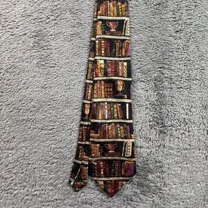 A. Rogers Vintage Neck Tie Antique Book Library Pattern Men's Tie